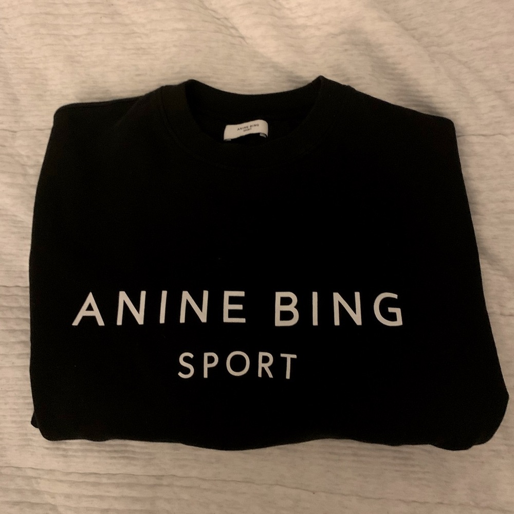 Anine Bing Sport black sweatshirt size Large. Washed and worn 1 time.